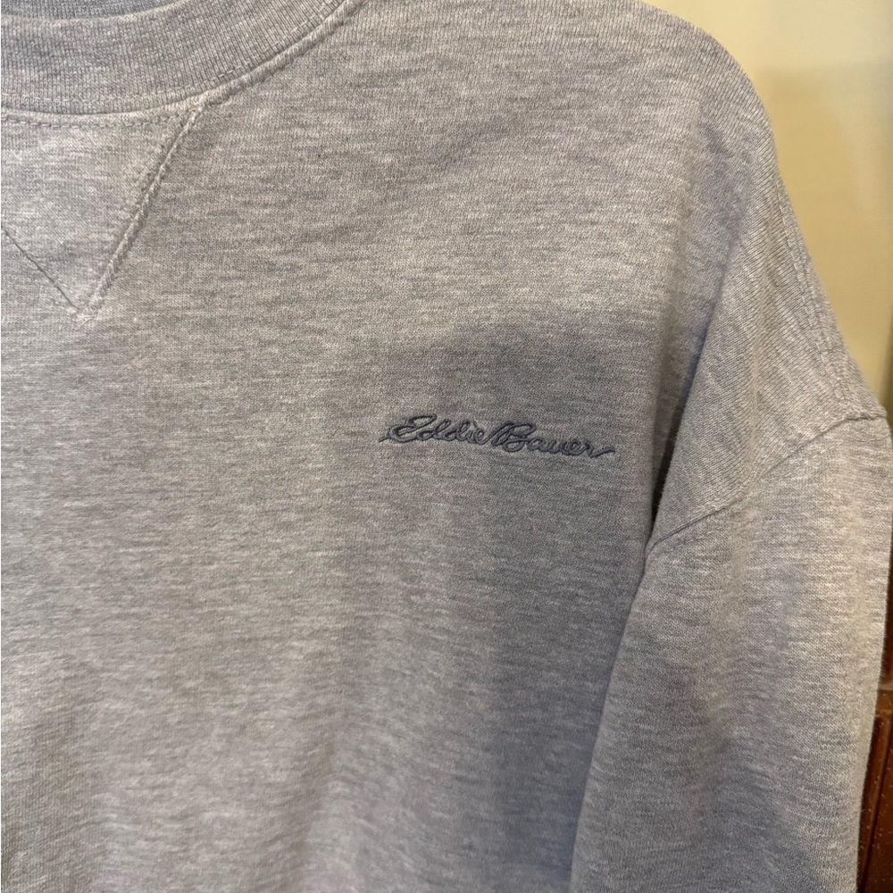 Eddie Bauer Men’s Gray Cotton Pullover Crewneck Sweatshirt - Size Medium - Picture 2 of 4